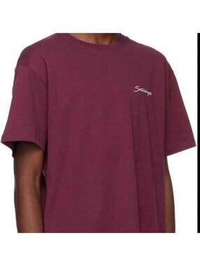 Saturdays NYC Burgundy Embroidered Tee size S